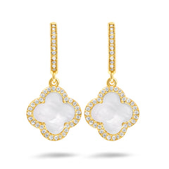 White Deluxe Clover Ohrringe