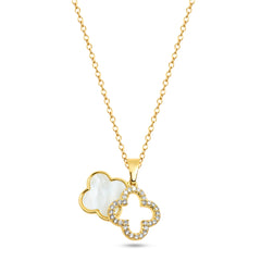 White Deluxe Clover Kette