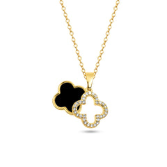 Black Deluxe Clover Kette