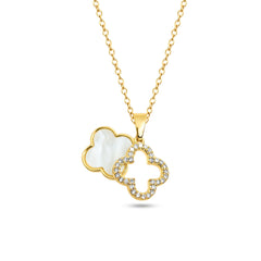 White Deluxe Clover Kette