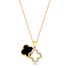Black Deluxe Clover Kette