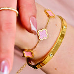 Hochwertiges Amore Diamond Armreif aus 316L Edelstahl mit 18k Gold-Legierung und hochwertigen Zirkonia Steinen