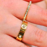 Hochwertiger Amore Diamond Zirconia Ring aus 316L Edelstahl mit 18k Gold-Legierung