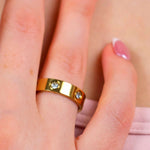 Amore Diamond Zirconia Ring aus 316L Edelstahl mit echter 18k Gold-Legierung und hochwertigen Zirkonia Diamanten