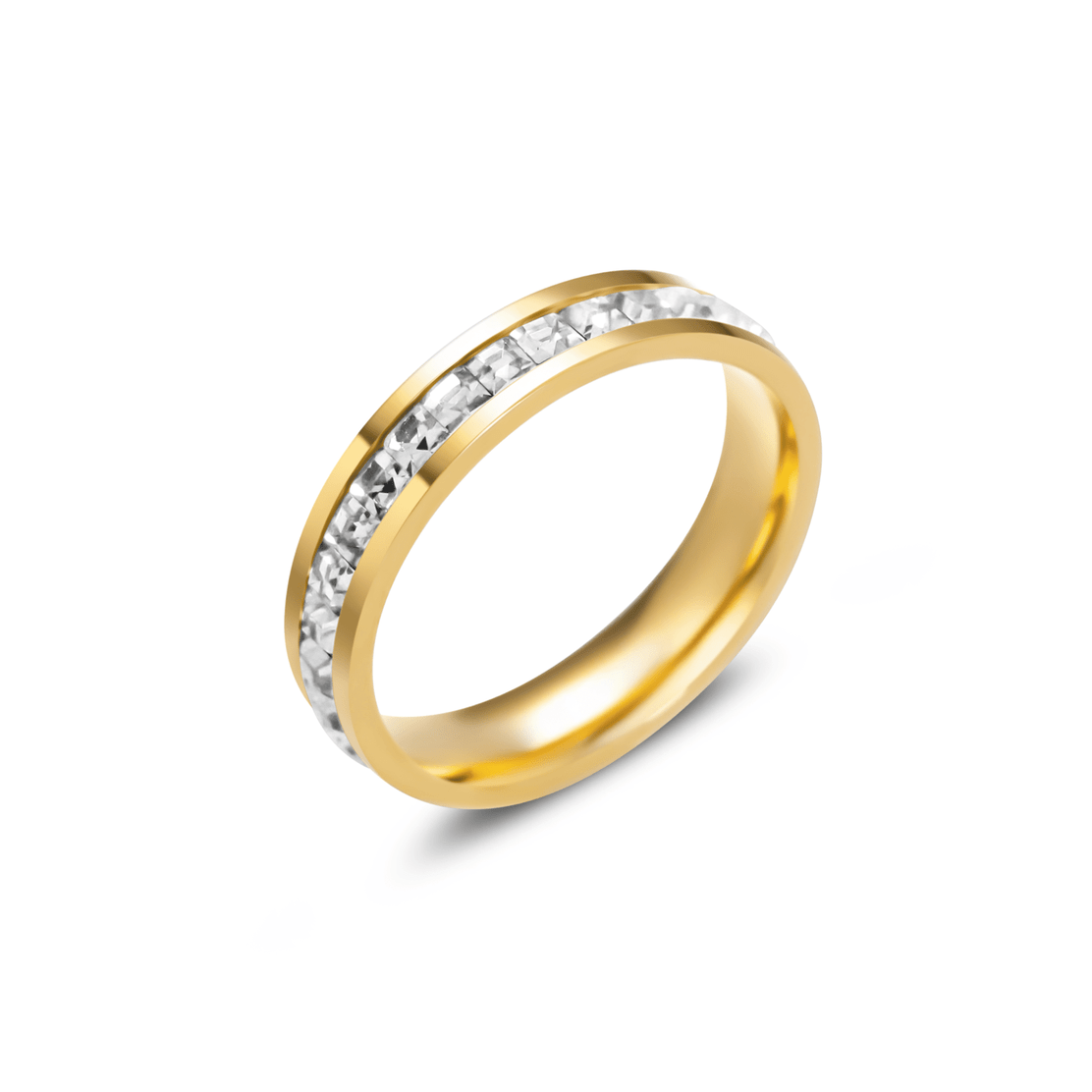 Daily Baguette Zirconia Ring Gold Einreihig