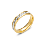 Daily Baguette Zirconia Ring Gold Einreihig