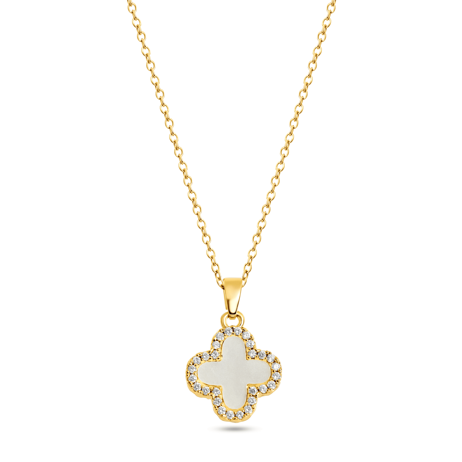 Clover Kette Diamant Weiß Gold