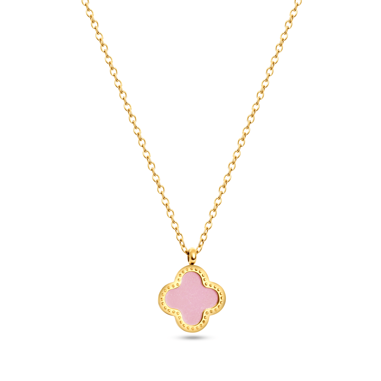 Designer Clover Kette Rosa Gold