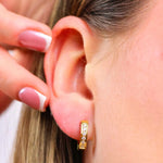 Daily Diamond Hoop Ohrringe aus 316L Edelstahl mit 18k Vergoldung und hochwertigen Zirkonia Diamanten