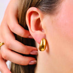 Massive Daily Waterdrop Ohrringe aus 316L Edelstahl mit 18k Gold-Legierung