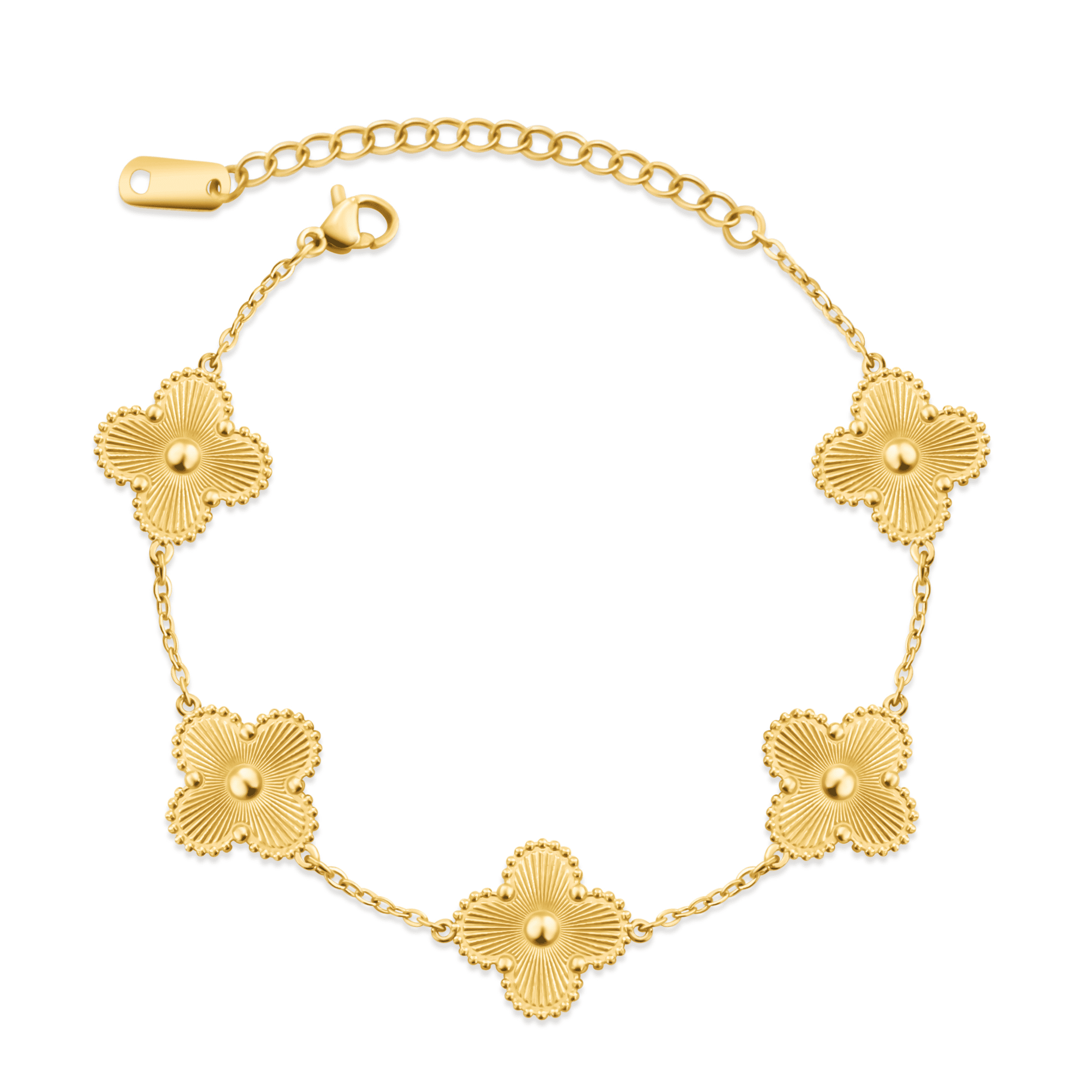 Deluxe Gold Clover Armband