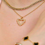 Hochwertige Diamond Herz Kette mit großen, hochwertigen Zirkonia Steinen aus 316L Edelstahl mit echter 18K Gold-Legierung