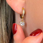 Diamond Ohrringe in Herz Form, aus hautfreundlichen 316L Edelstahl, veredelt mit einer echten 18k Gold-Legierung