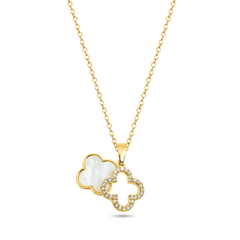 White Deluxe Clover Kette