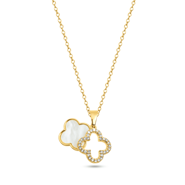 White Deluxe Clover Kette