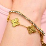 Hochwertiges, massives Gold Clover Armband aus 316L Edelstahl mit 18k Gold-Legierung