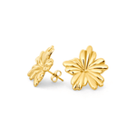 Hochwertige Blumen Ohrringe Gold
