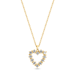 Hochwertige Zirconia Herz Anhänger Kette Gold