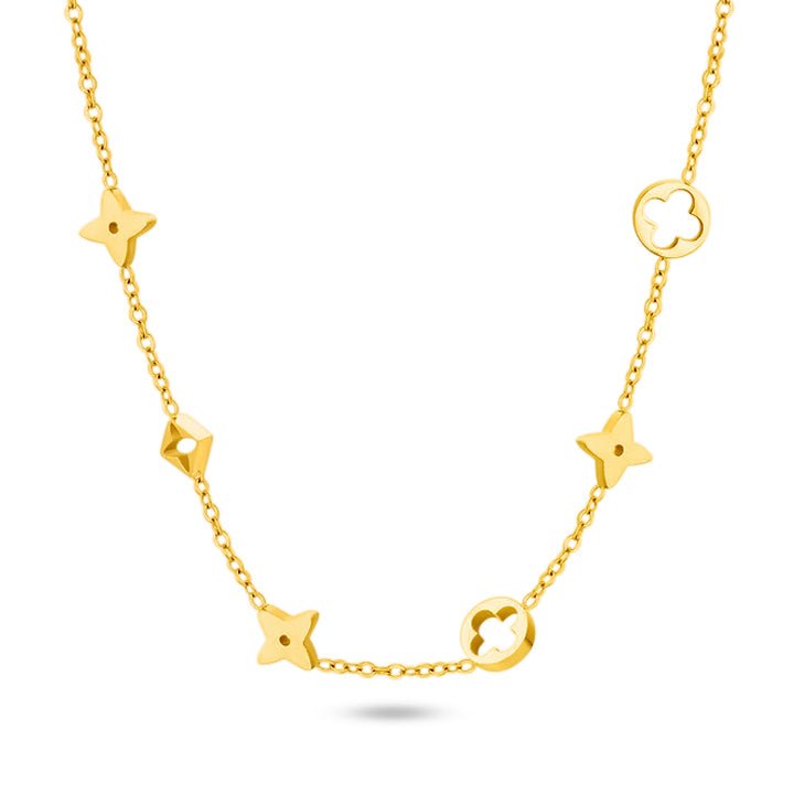 Signature Clover Kette aus wasserfestem 316L Edelstahl und einer echten 18k Goldbeschichtung