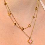 Signature Clover Kette in Gold, aus hypoallergenem 316L Edelstahl, veredelt mit einer echten 18k Gold-Legierung