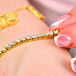 Tennis Armband in 3mm mit hochwertigen Zirkonia Diamanten aus 316L Edelstahl und 18k Gold-Legierung 