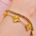 Hochwertiges Tennis Armband in 3mm aus 316L Edelstahl mit 18k Gold-Legierung und hochwertigen Zirkonia Diamanten