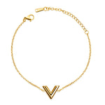 Hochwertige Valeria V Design Armband Gold