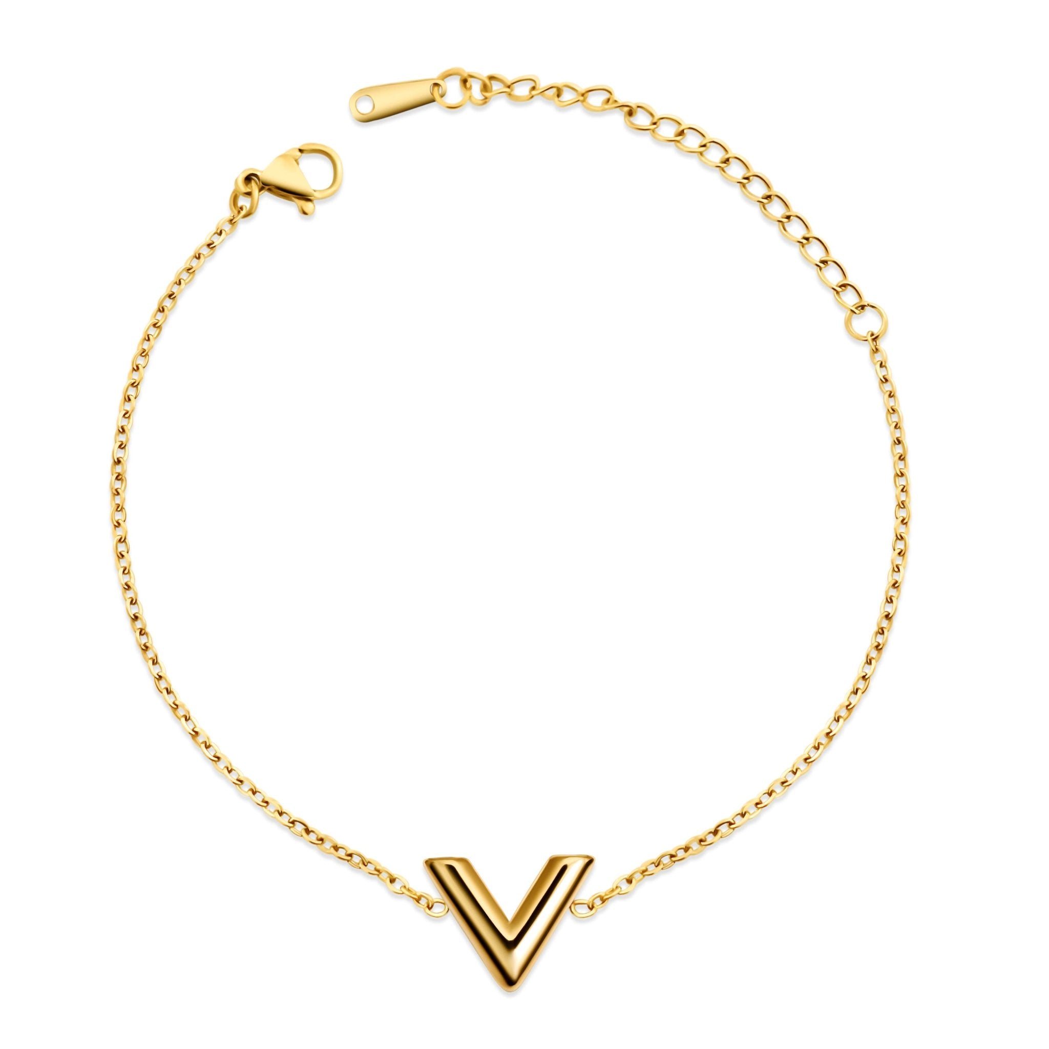Hochwertige Valeria V Design Armband Gold