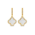 Zirconia Diamant Clover Ohrringe Weiß Gold