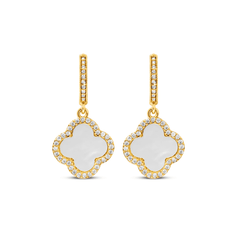 White Deluxe Clover Ohrringe