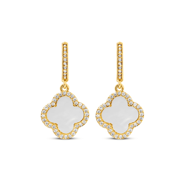 White Deluxe Clover Ohrringe